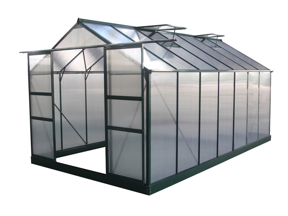 Serre jardin polycarbonate "Dahlia" Vert Sapin 13,29 m²