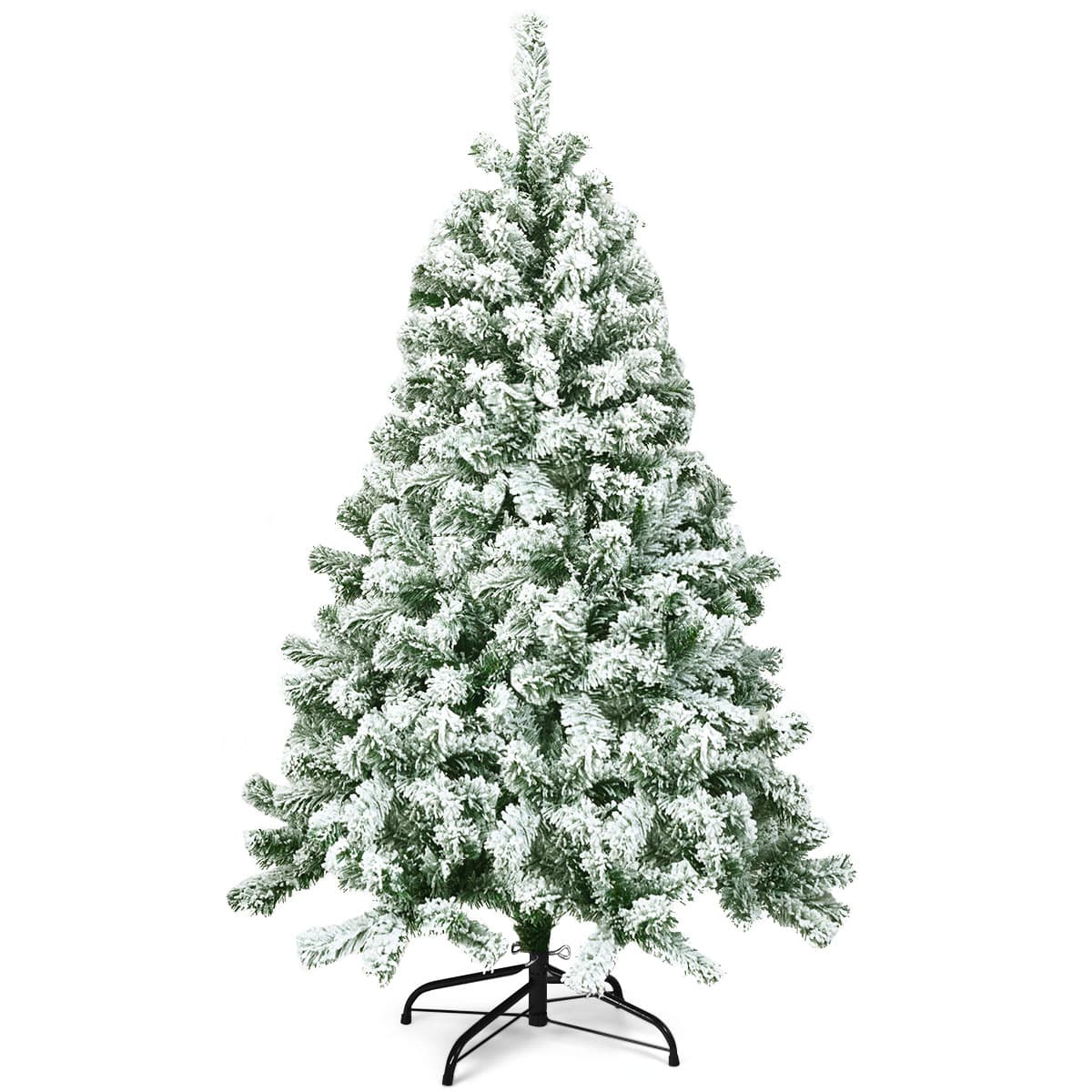 CostwayArbre de Noël Artificiel 135CM avec 928 Branches Aiguilles en PVC Support Métallique Solide et Pliable pour Décoration Noël Vert