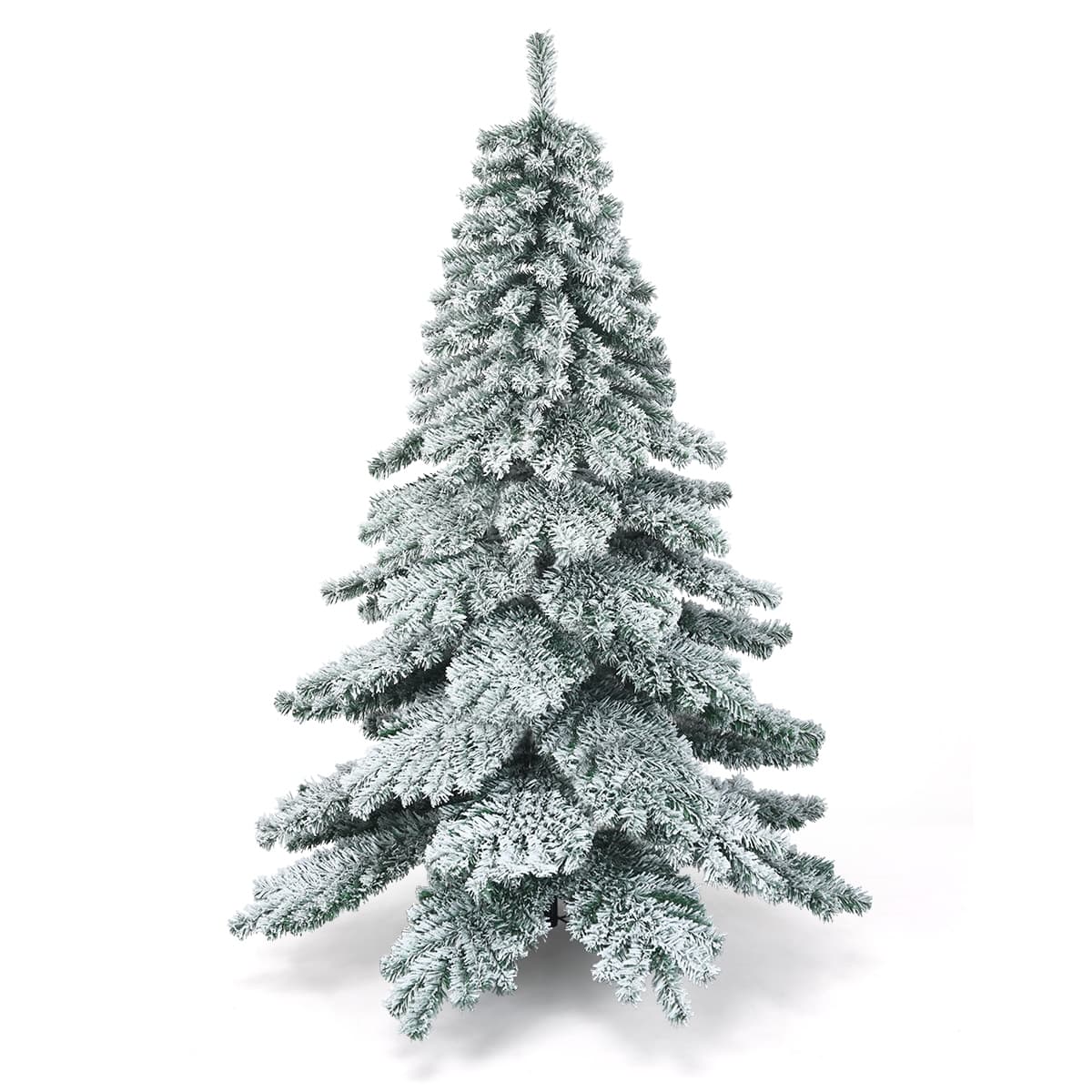 CostwayArbre de Noël Artificiel à Flocons de Neige 180cm avec Charnières Support Métallique Pliable et 657 Branches