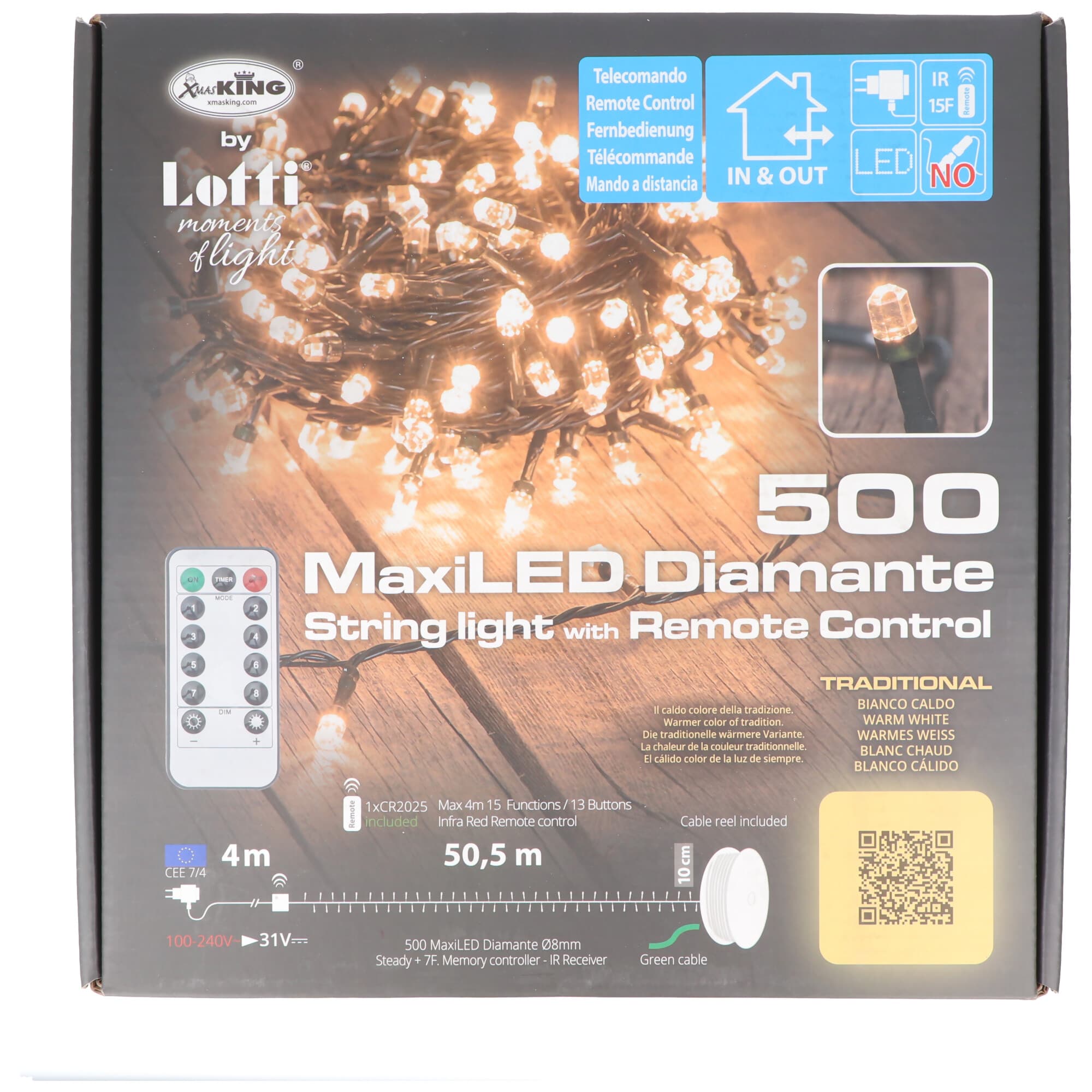 Chaîne lumineuse LED 500 LED orange, micro chaîne légère LED, adaptée à une utilisation intérieure et extérieure, y compris la télécommande IR