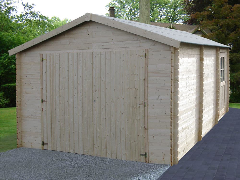 Garage bois - Garodeal - 20 m² - 5.19 x 3.86 x 2.66 m - 34 mm