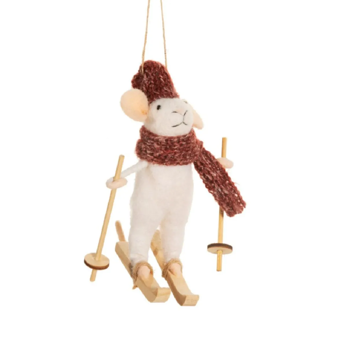 Sass & belle suspension Noël souris - blanc
