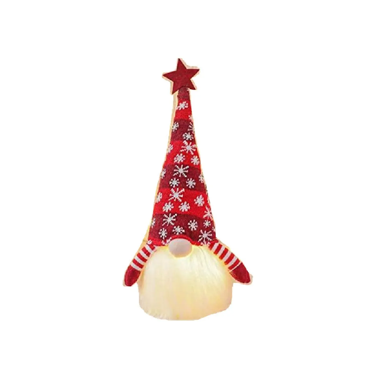 Pendentif de Noël suspendu - poupée en peluche Tomte, elfe nordique éclairé avec lumière LED pour décoration