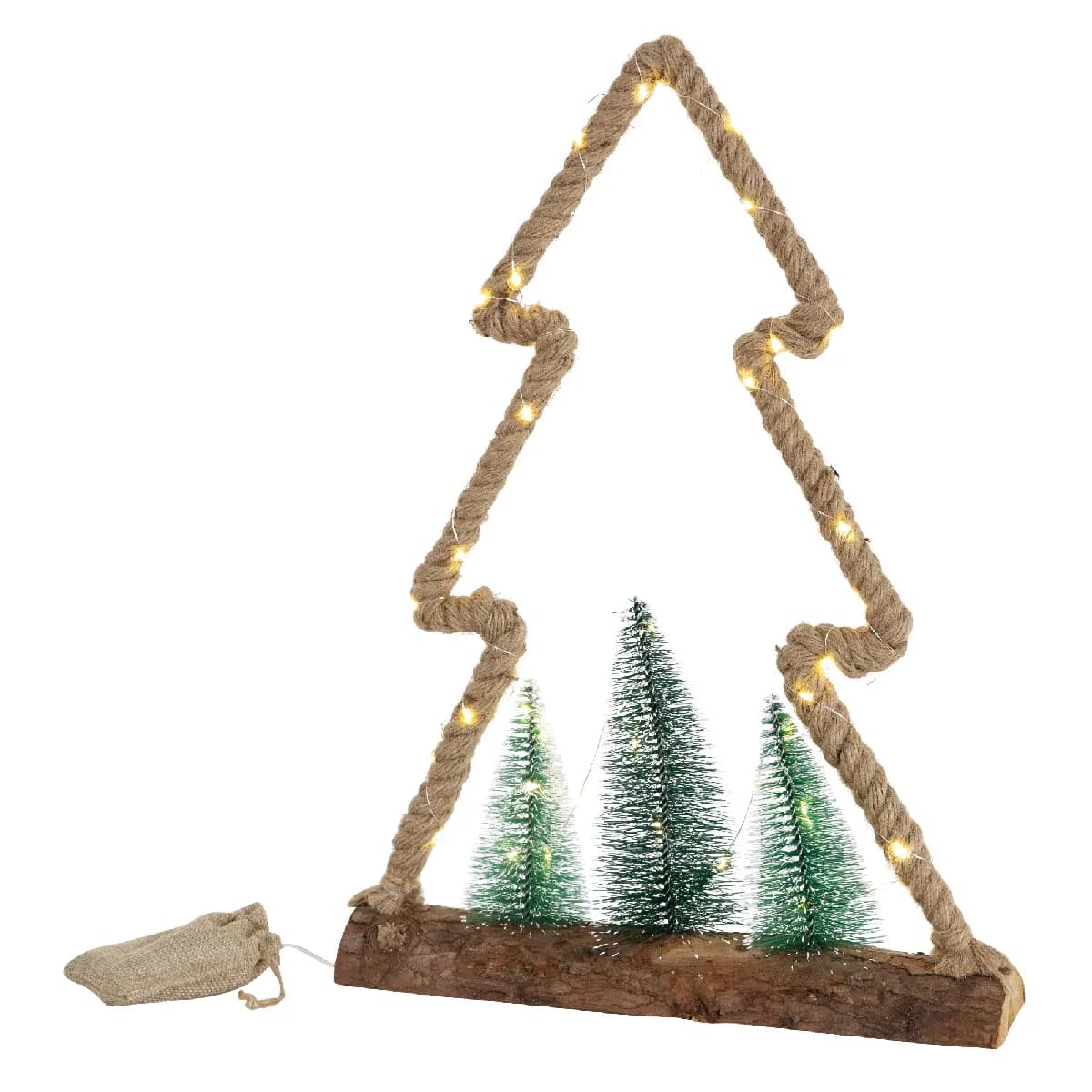 Sapin de Noël en jute - LED
