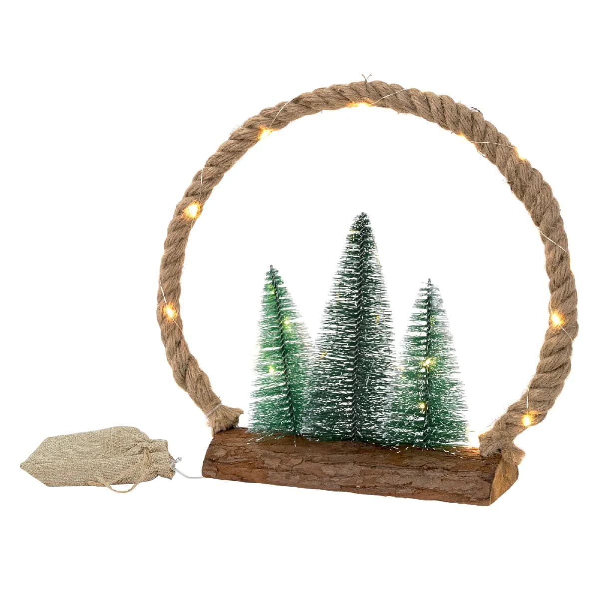 ECD Germany LED Couronne de jute