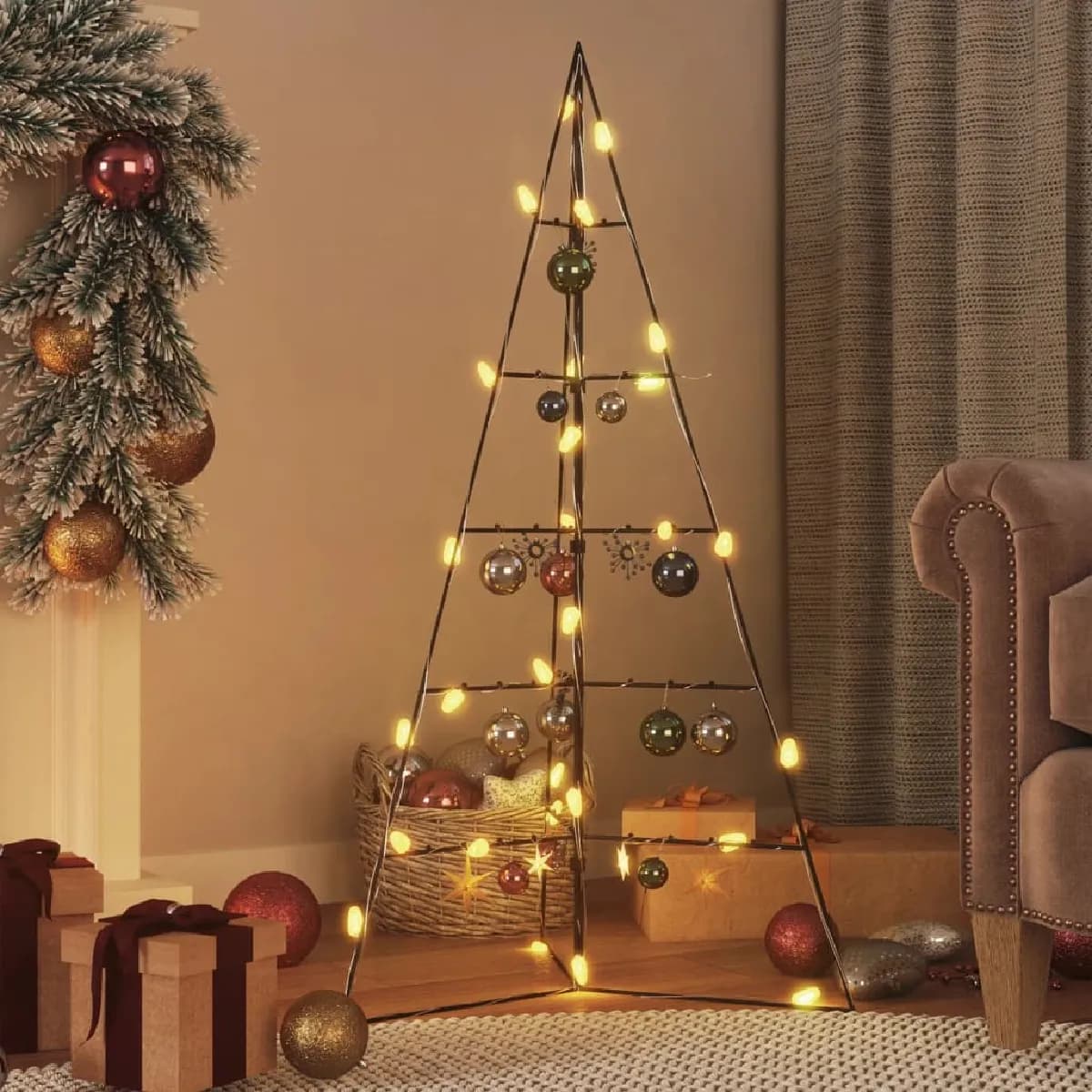 vidaXL Arbre en métal déco - Noir 100 cm